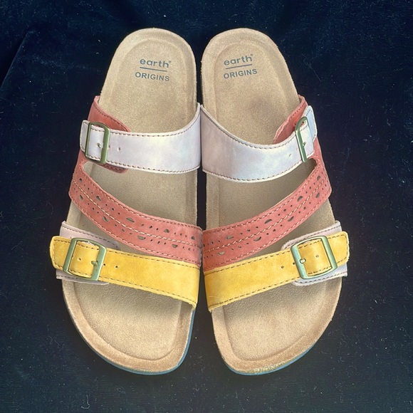 EARTH ORIGINS SLIP ON MULTI LEATHER SANDALS - 9 - NEW ! - Picture 2 of 10